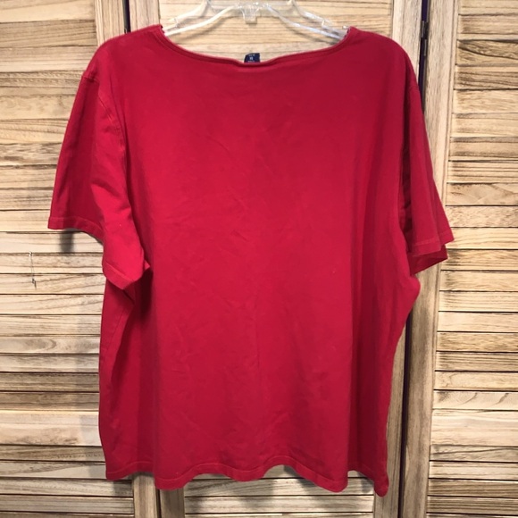 Karen Scott Red Short Sleeve Stitched Design Plus Size 3X - Picture 5 of 5